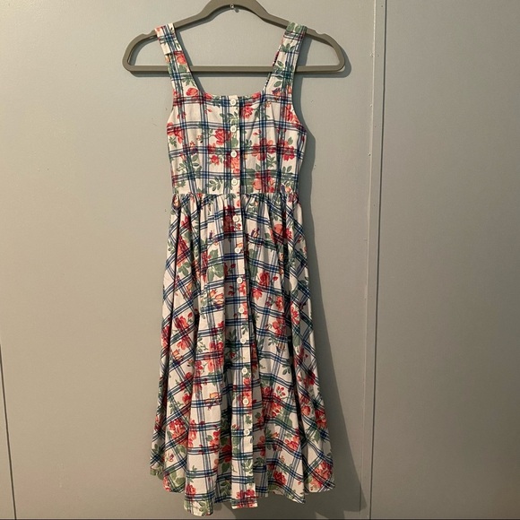ESPRIT Kids Floral Plaid Midi Sun Dress Size Small - Picture 10 of 10